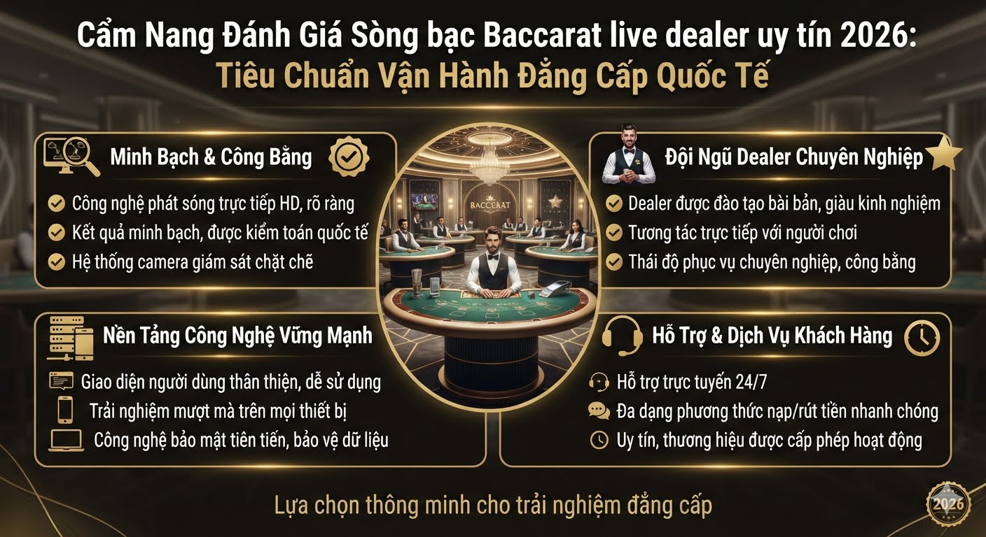 Sòng bạc Baccarat live dealer uy tín 2026
